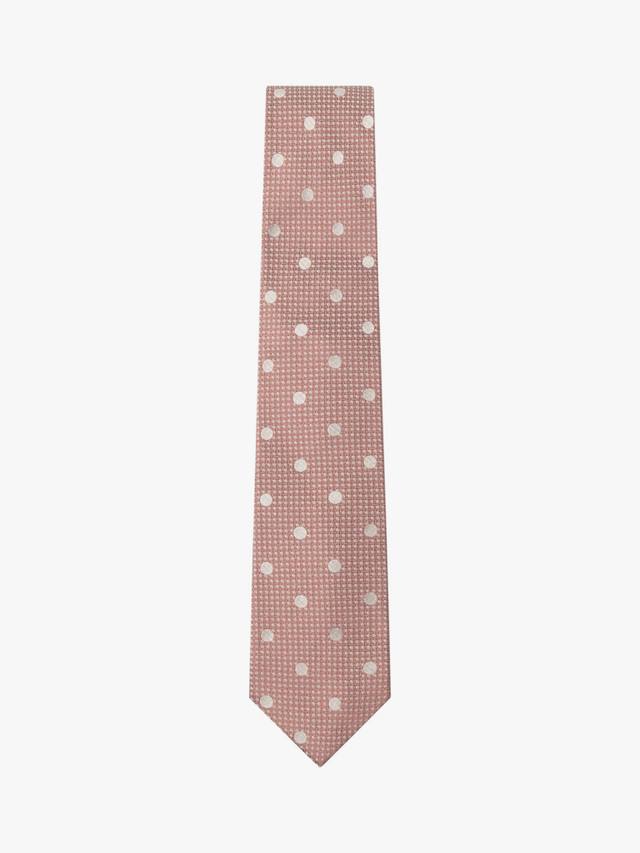 

Шелковый галстук с принтом челси в горошек Hackett London, цвет Summer Pink