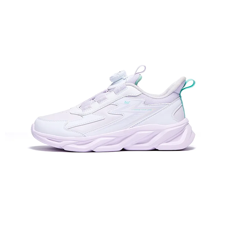 361°KIDS Synthetic Leather Slip Resistant Abrasion Resistant Low top детские кроссовки для бега White Purple