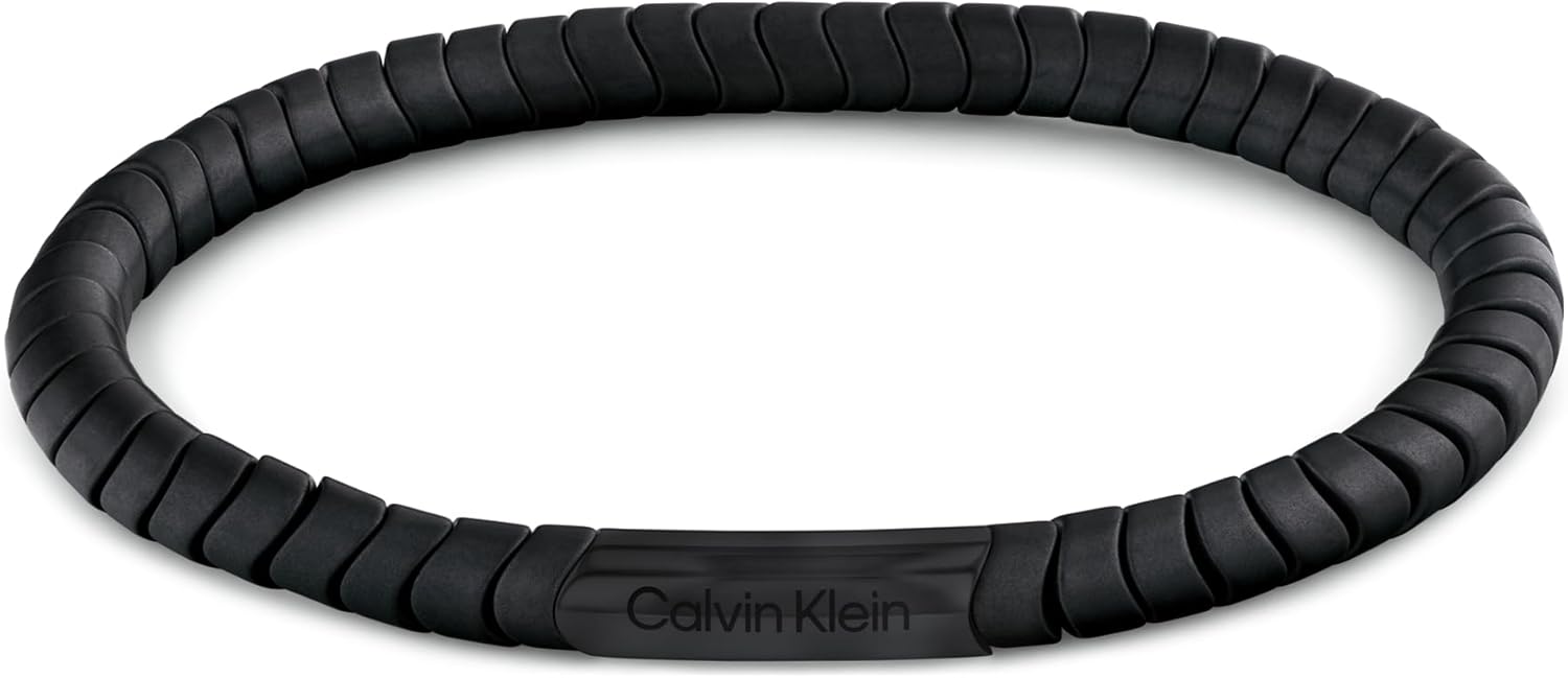 

Мужской браслет Calvin Klein Intuitive Connection, нержавеющая сталь с гематитом, бусинами в виде логотипа для непринужденного стиля - современный аксессуар для мужчин. Подарок для него., Black