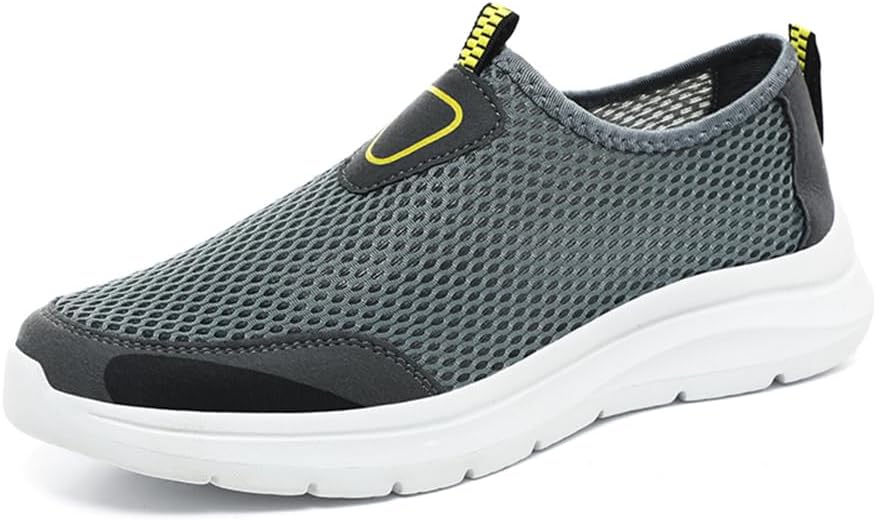 

Мужские прогулочные слипоны Asifn, сетчатые, удобные, легкие, повседневные кроссовки, дышащие, противоскользящие лоферы для отдыха, серый