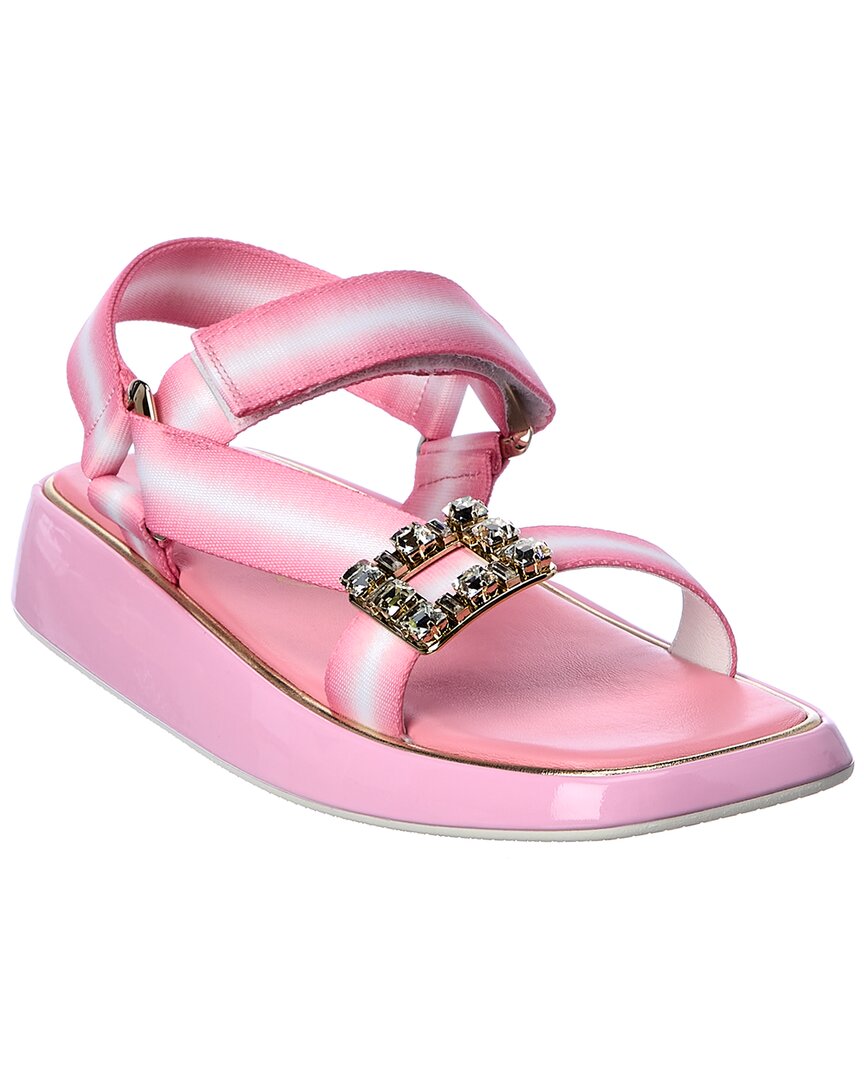Roger Vivier Trekky Strass Buckle Sandal, мультиколор