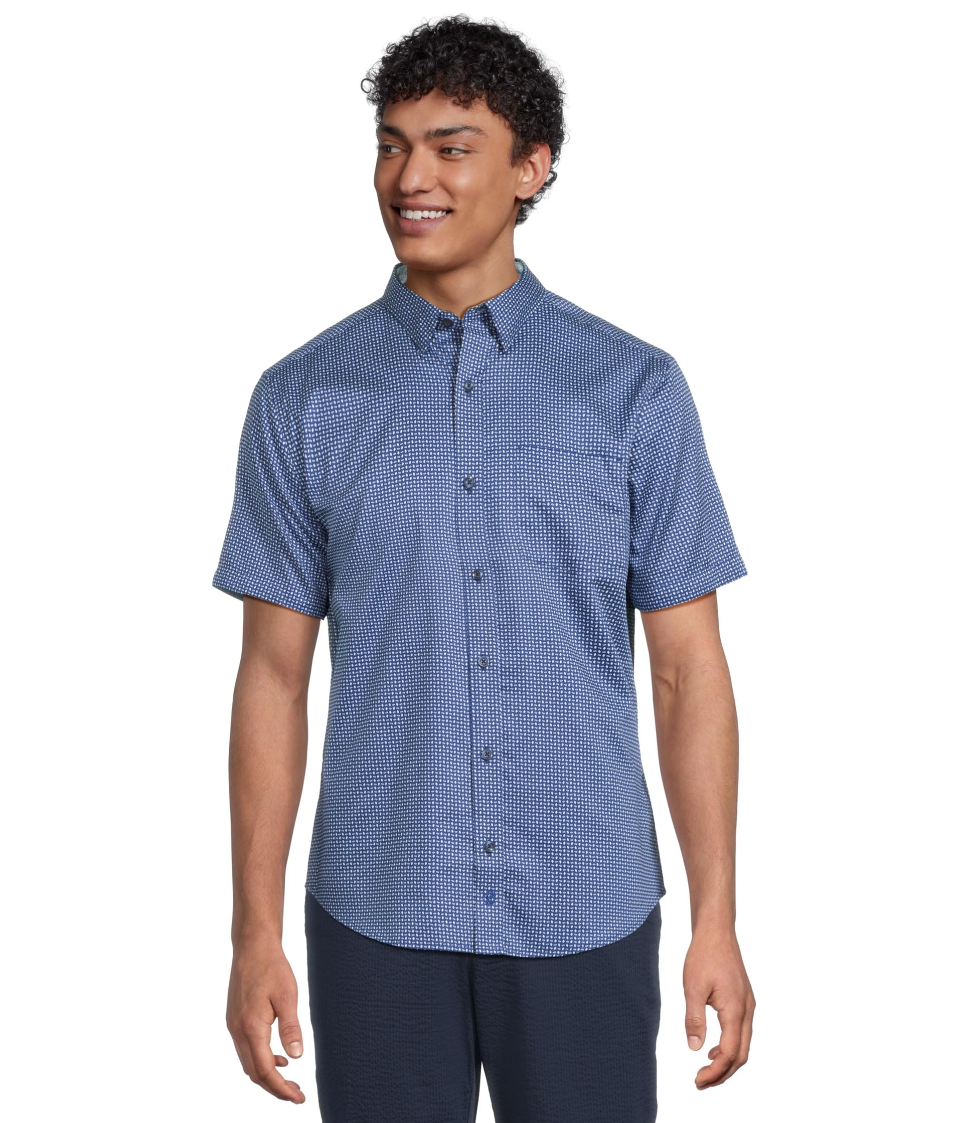 

Футболка Johnston & Murphy Short, цвет Navy/Blue