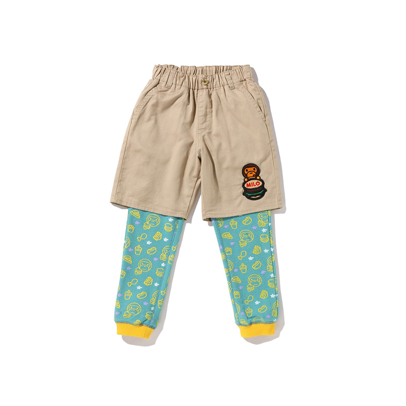 Детские вязаные спортивные штаны SS22 A BATHING APE, бежево-желтый BGX — фото 2