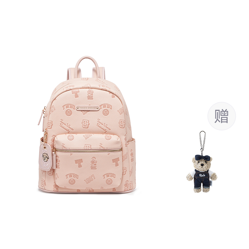 

Teenie Weenie Женский рюкзак ПУ кремово-абрикосовый желтый, [Gift Bear Charm Combo Set]Cherry Blossom Pink