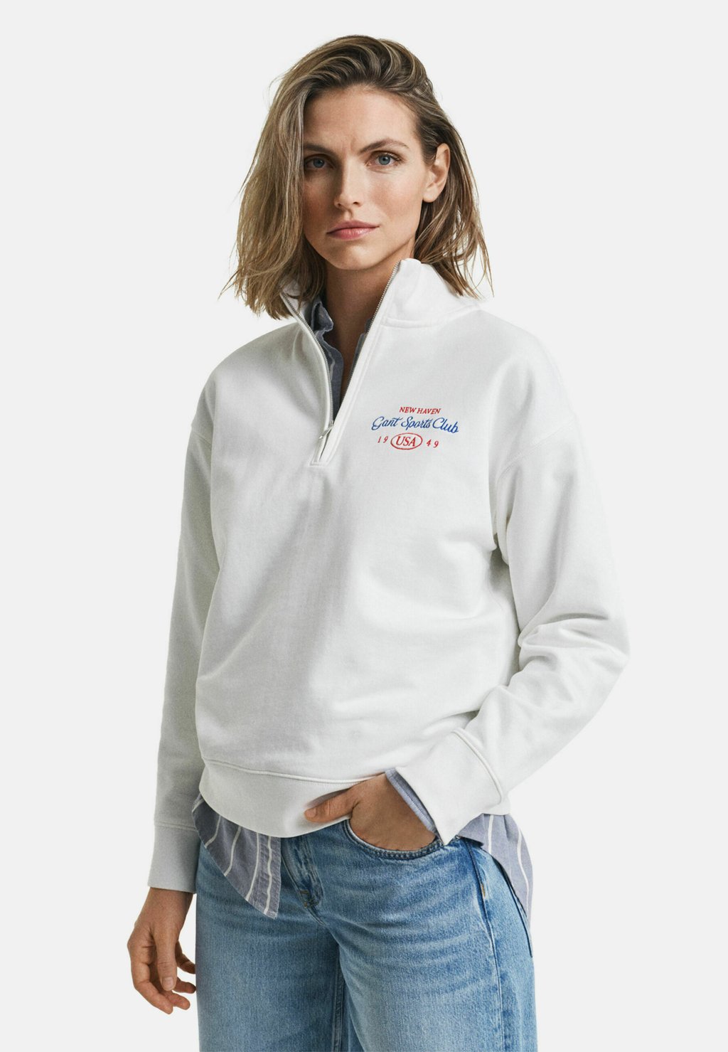 

Толстовка GRAPHIC HALF ZIP GANT, кремовый