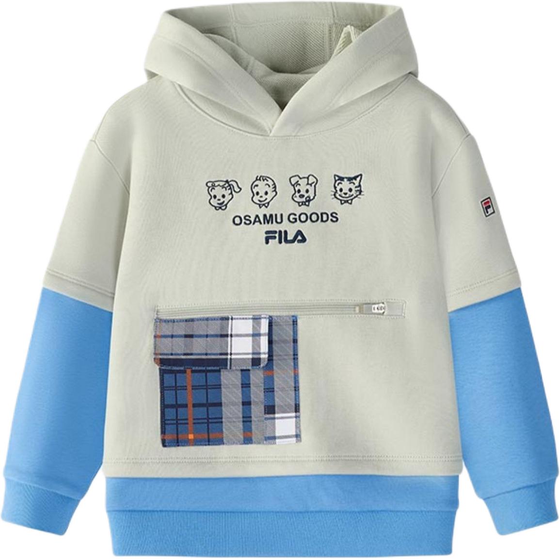 

Свитшот YUANTIANZHI,LIANMINGKUAN Gray для детей 3-7 лет FILA KIDS, светло-зеленый/серый