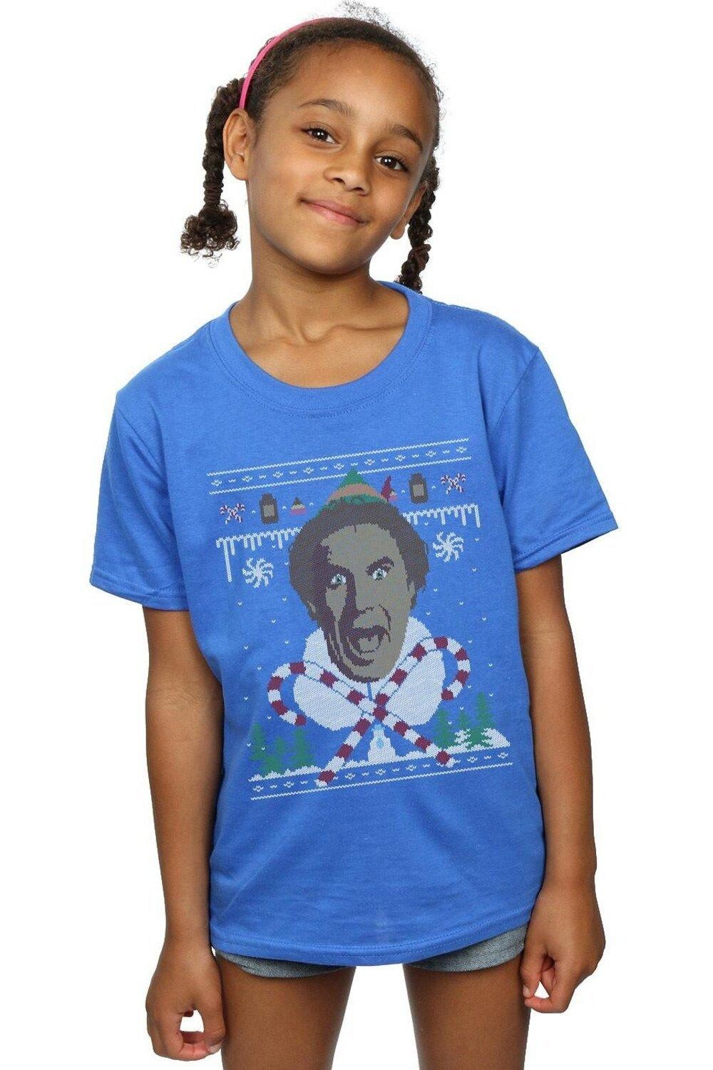 

Хлопковая футболка Christmas Fair Isle Elf, синий