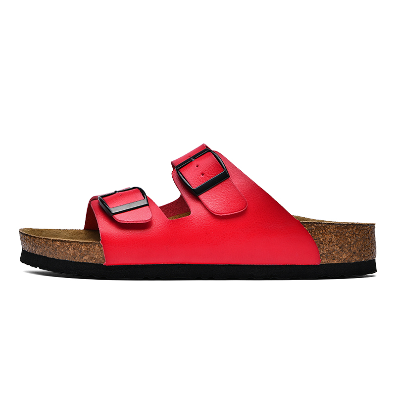 

VAEL ЭВА кожаные лоскутные бесшумные противоскользящие износостойкие шлепанцы унисекс красные, цвет Red