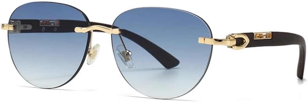 

Солнцезащитные очки с защитой UV400 | Безободковая оправа, круглые линзы с градиентным покрытием | Для женщин и мужчин, для занятий спортом на открытом воздухе и вождения DSVIGF, Blue