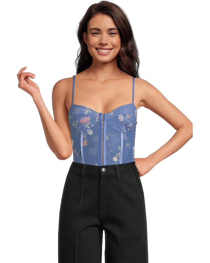 

Боди Free People Printed Night Rhythm Bodysuit, цвет Blue Floral Combo