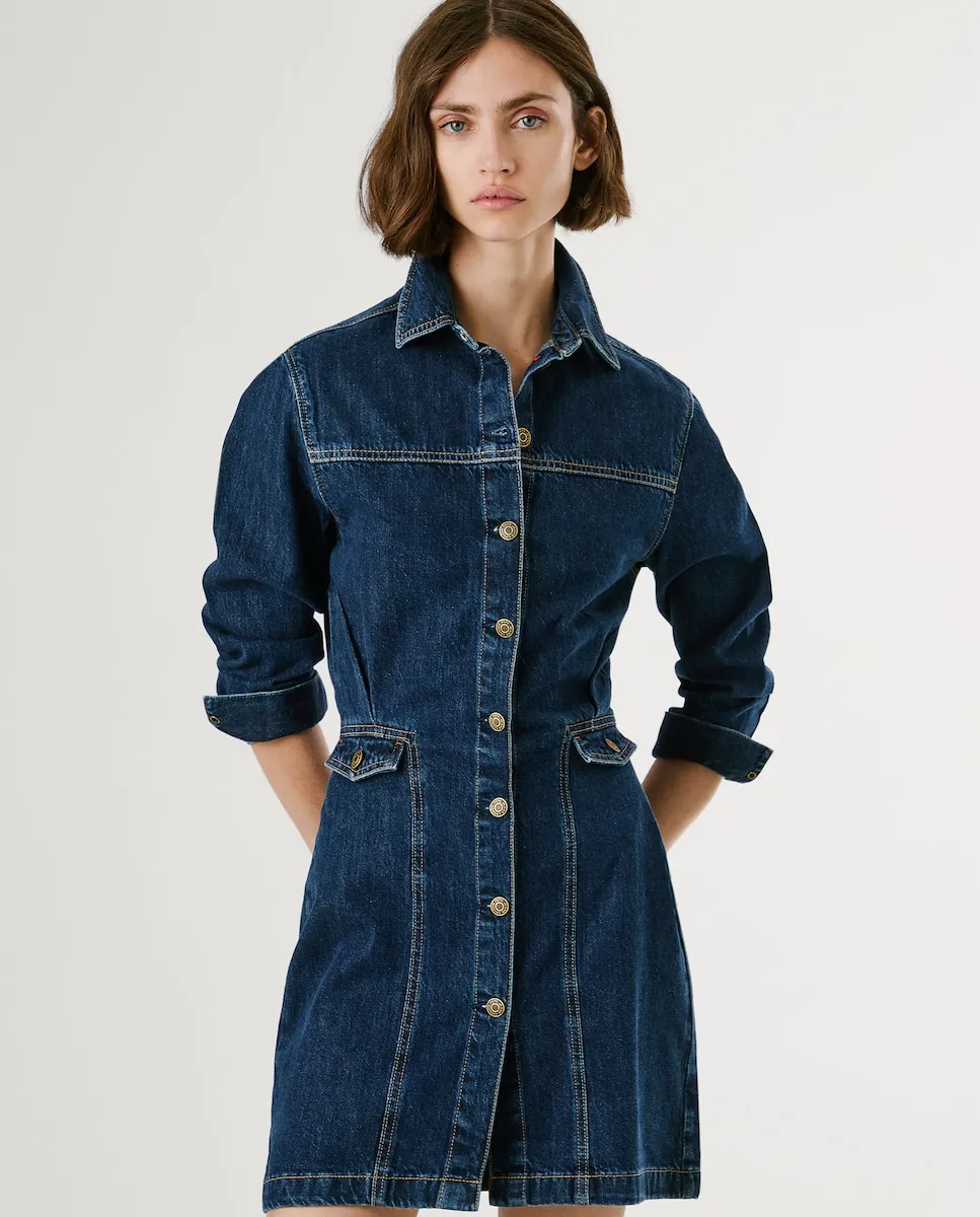 

Короткое джинсовое платье обычного кроя Pepe Jeans, синий