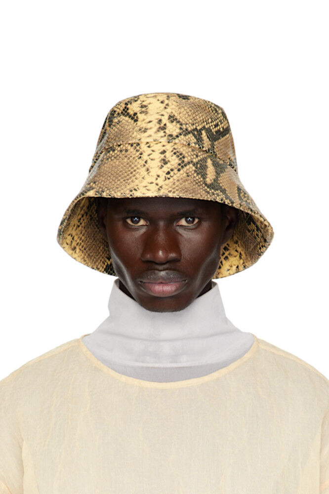 

Бежевая кожаная панама Dries Van Noten