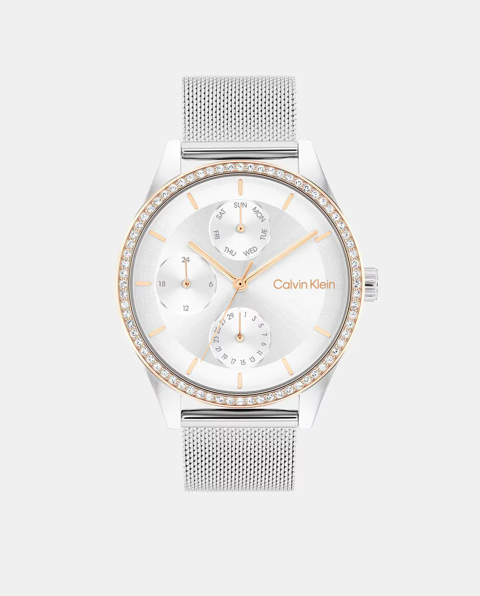 

Женские часы Spark 25100010 со стальной сеткой Calvin Klein, серебряный