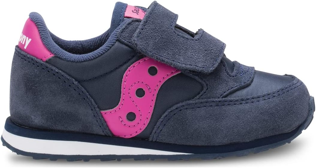 

Кроссовки Saucony Unisex-Child Originals Jazz на липучке (для малышей/детей младшего возраста), синий/розовый/темно-синий