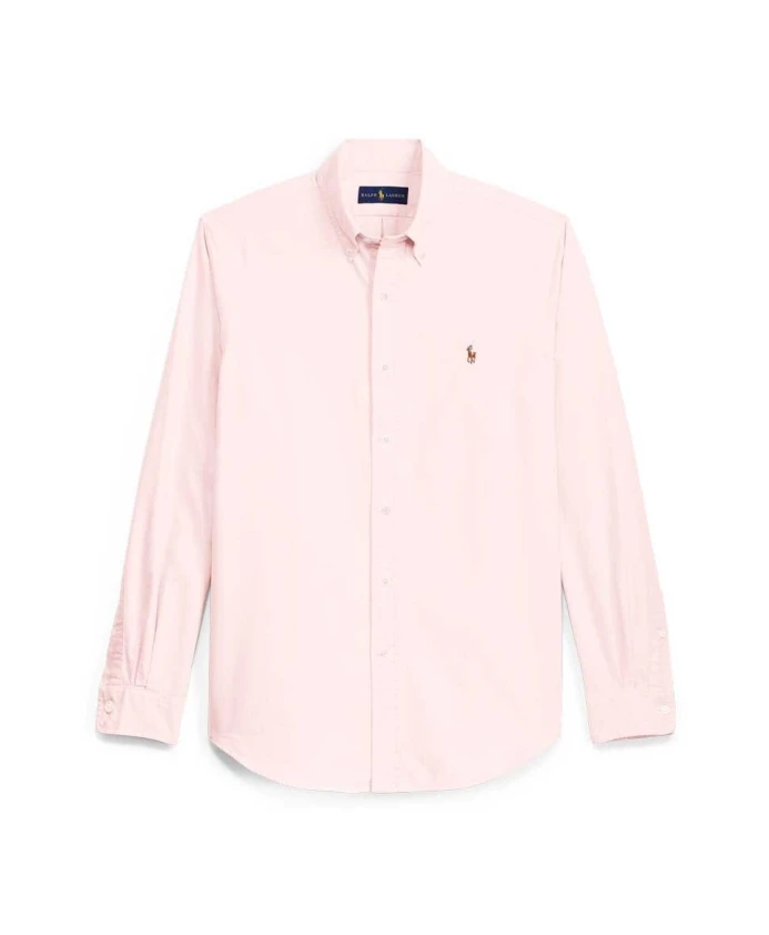 

Классическая хлопковая рубашка с длинными рукавами и прямым кроем в стиле Оксфорд. Polo Ralph Lauren, розовый