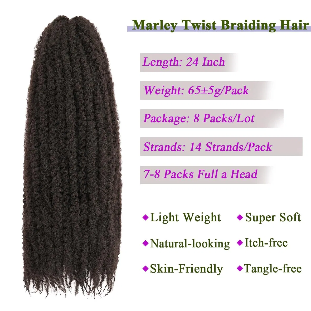 Искусственные волосы для плетения «Marley Twist Braiding Hair» от kachanaa Kachanaa, 4# — фото 3