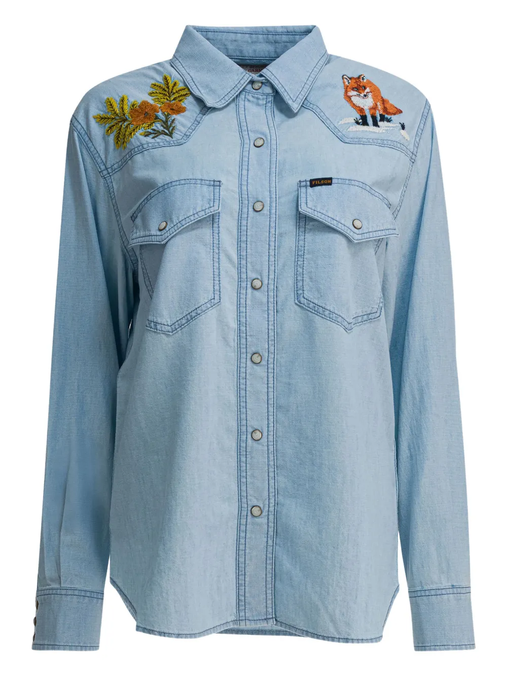 

Рубашка с вышивкой на кармане Filson, синий