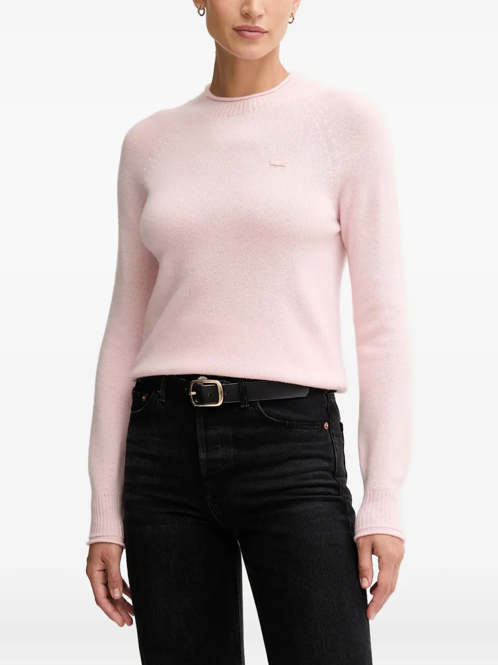 

Свитер с круглым вырезом и 3D-вязкой Lacoste, розовый