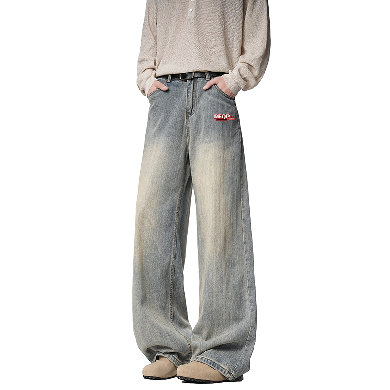 

Джинсы Unisex из коллекции Huichao Riding The Wind WARRIOR, vintage синий (diy badge)