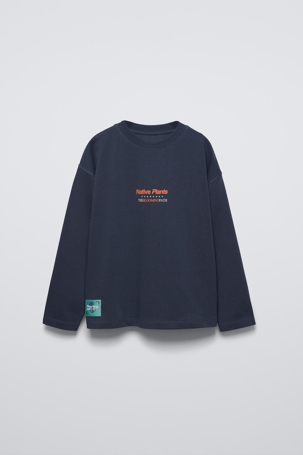 

Футболка с цветочным принтом ZARA, синий
