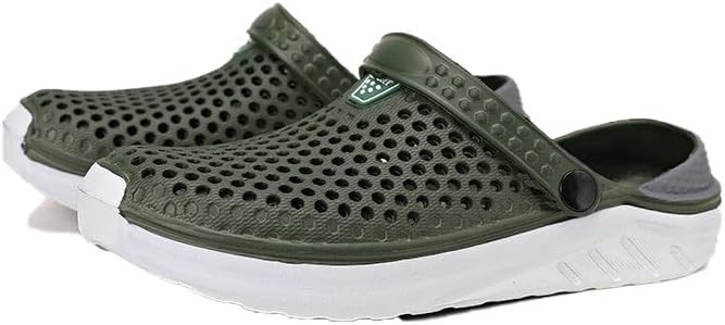 

Мужские сабо ODIPON, слипоны, пляжные сандалии, садовые сабо с рисунком, тапочки с регулируемым ремешком, пещерная обувь, зеленый