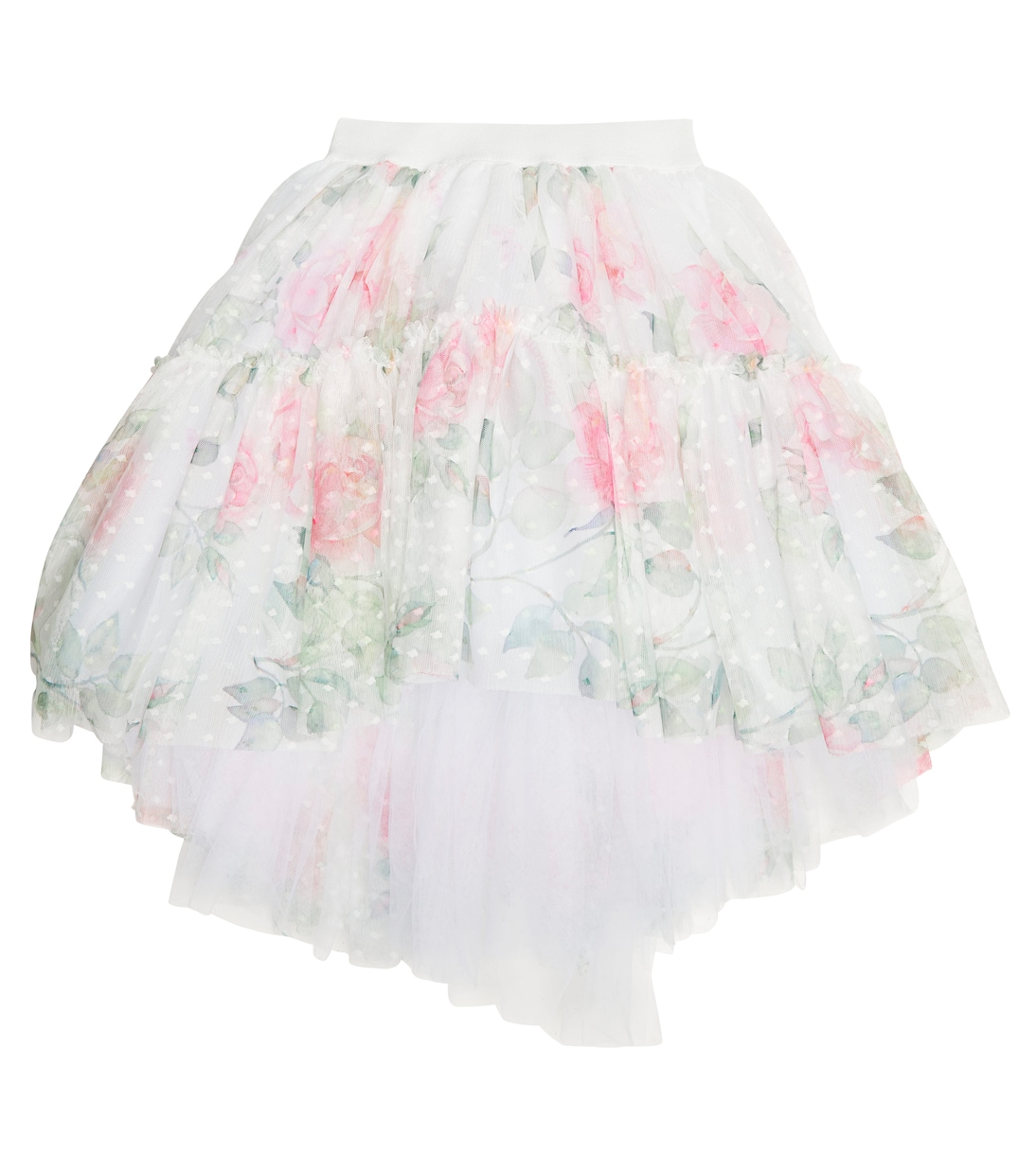 

Юбка из тюля с цветочным принтом Monnalisa, Bianco