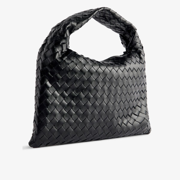 Сумка-Хобо из кожи Intrecciato-Weave среднего размера Bottega Veneta, черный — фото 3