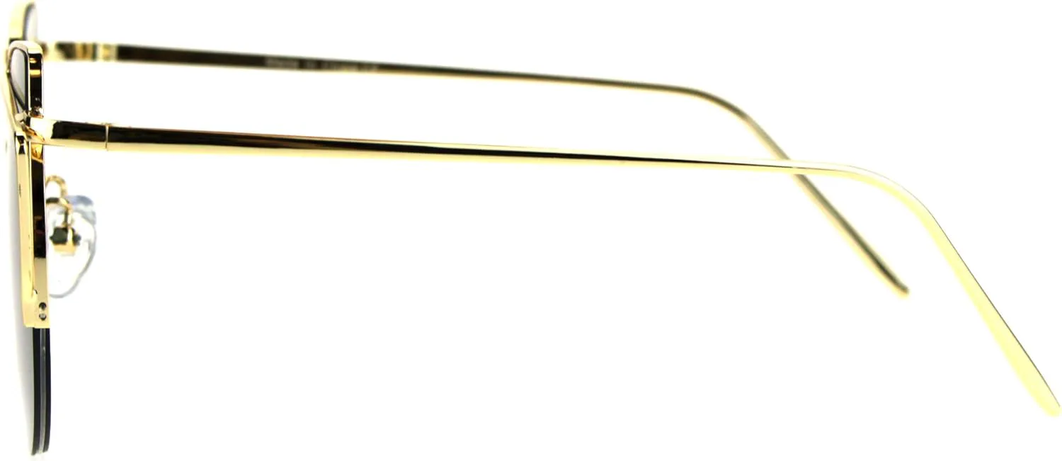 

Женские модные солнцезащитные очки PASTL в полуободковой круглой оправе «кошачий глаз» с металлическим каркасом и защитой от УФ-излучения UV 400, Gold (Black)