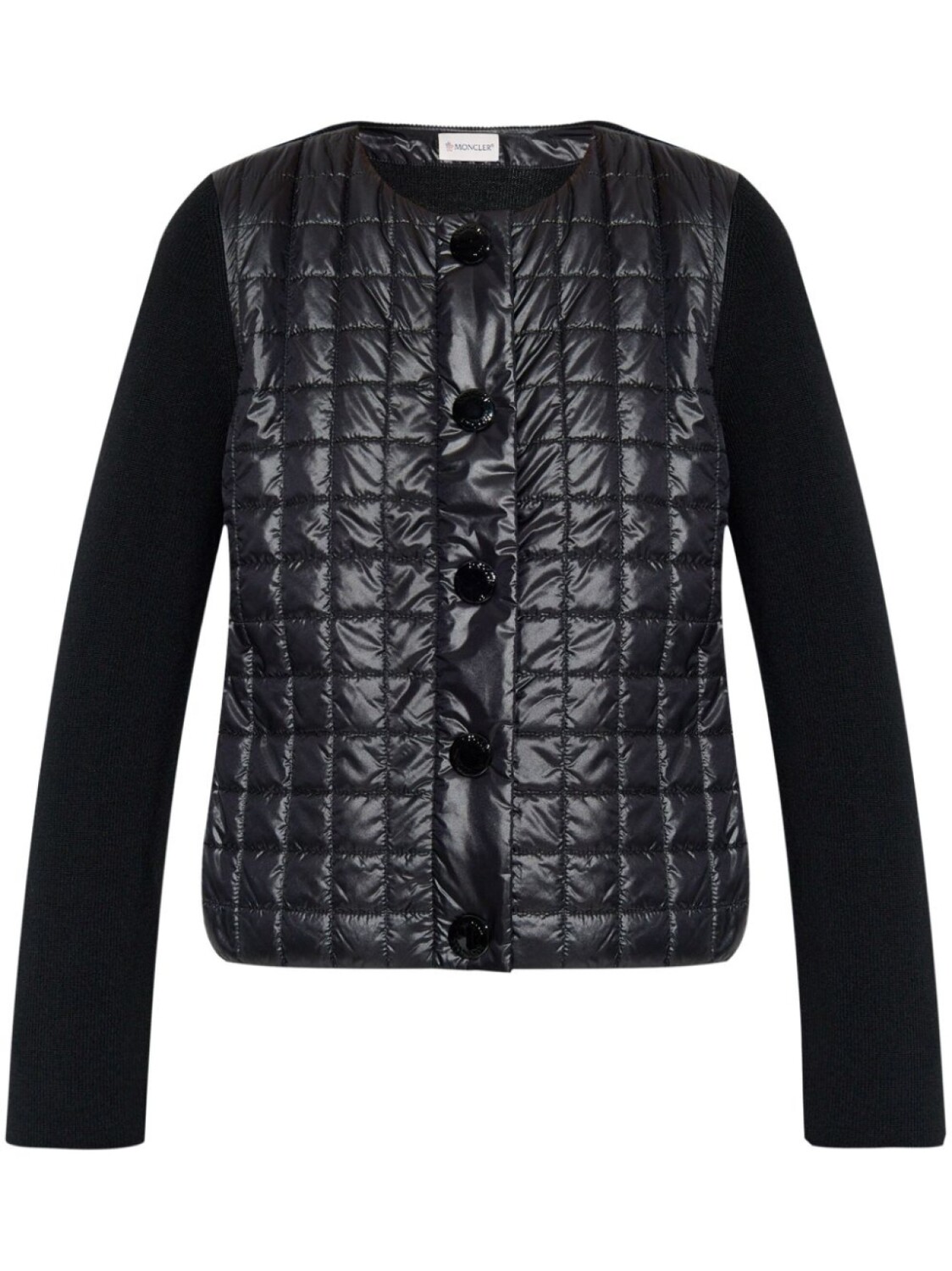 

Moncler стеганый шерстяной кардиган, черный