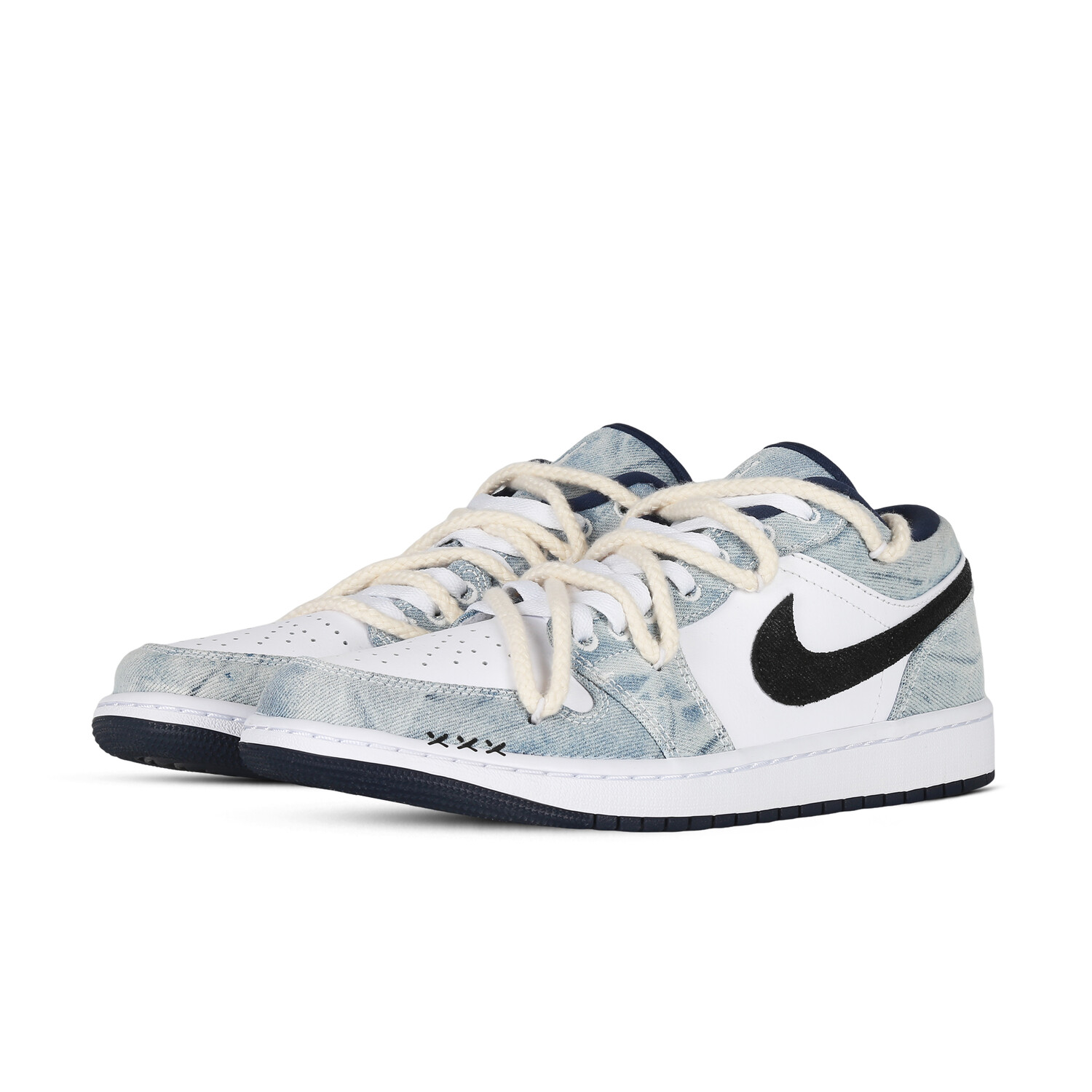 Кроссовки Air Jordan 1 Vintage Basketball Shoes Men Low-top White/blue/black, синий — фото 3