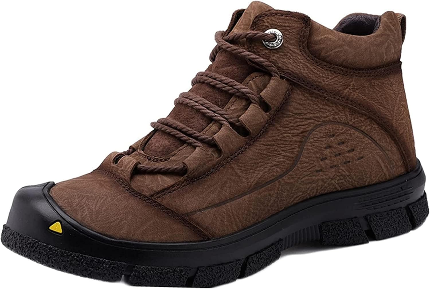

Мужские теплые ботинки до щиколотки Yiozoi для прогулок, осень и зима, высокие кожаные, износостойкие, повседневные, для работы и отдыха на открытом воздухе, темно-коричневый