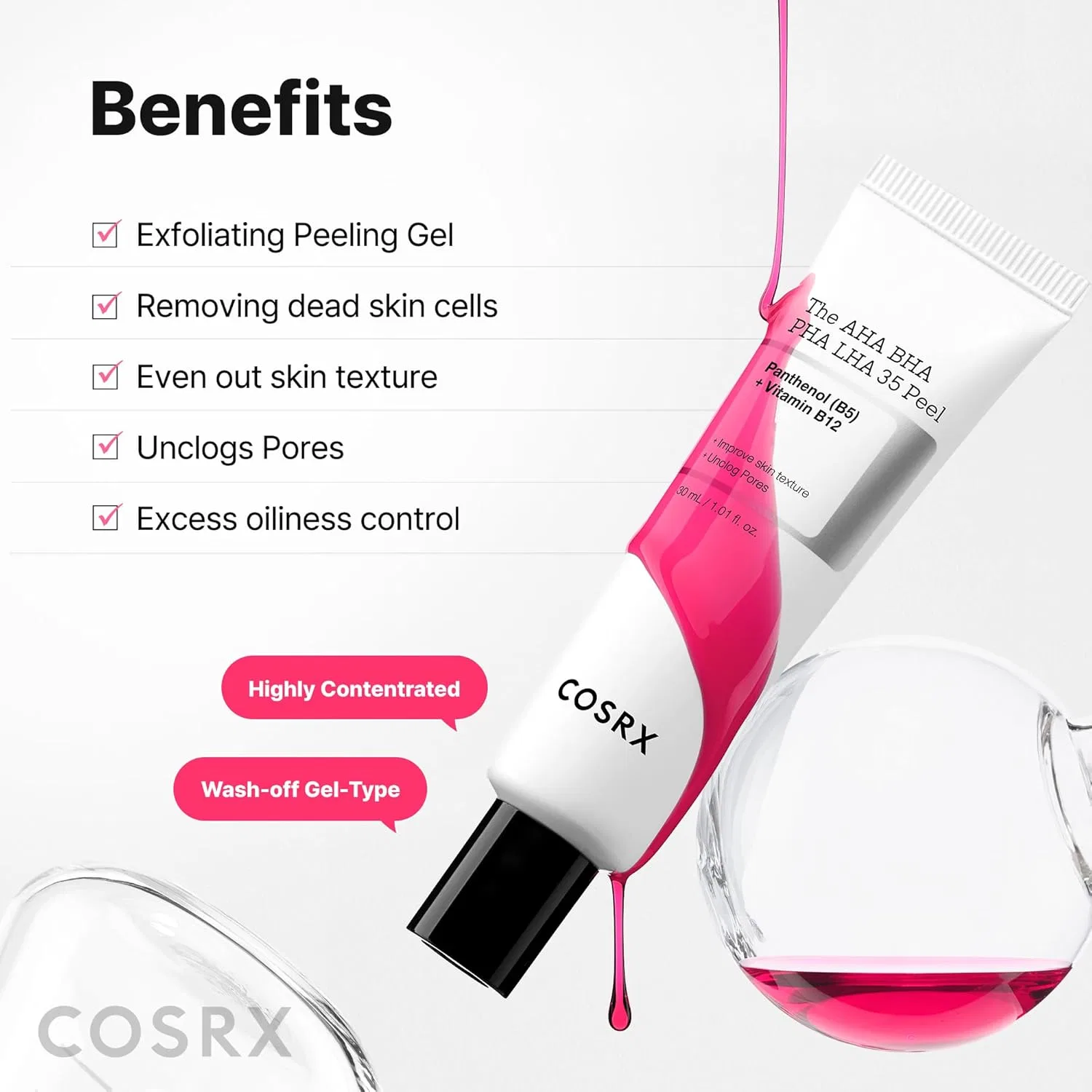 Скраб Cosrx — Гель для лица «AHA BHA PHA LHA % Peel» от, 30 мл — фото 4
