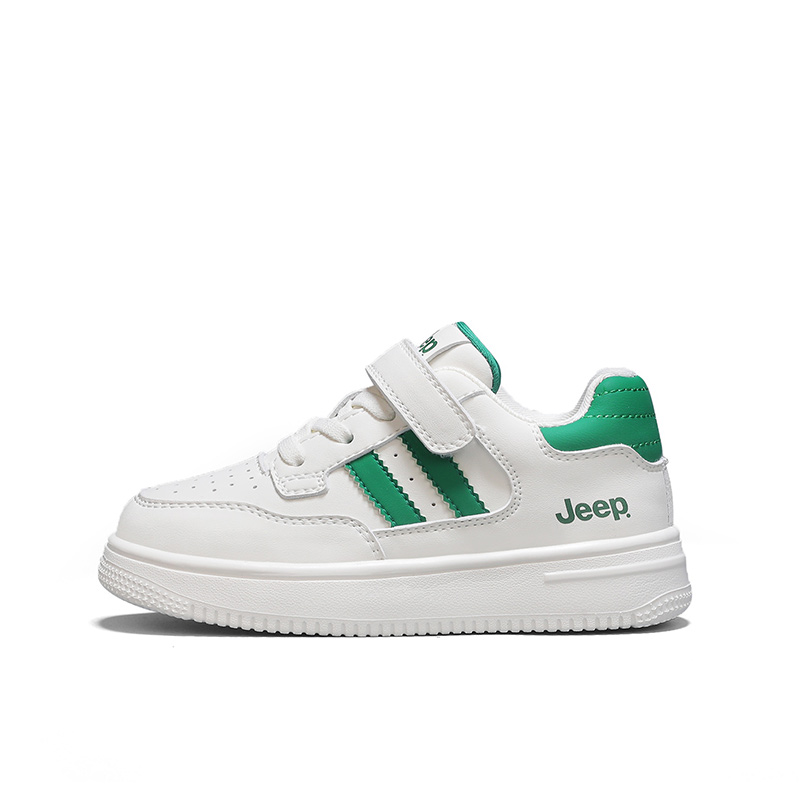 

Детские кроссовки для скейтбординга с амортизацией и дышащими вставками. Jeep, белый/зеленый