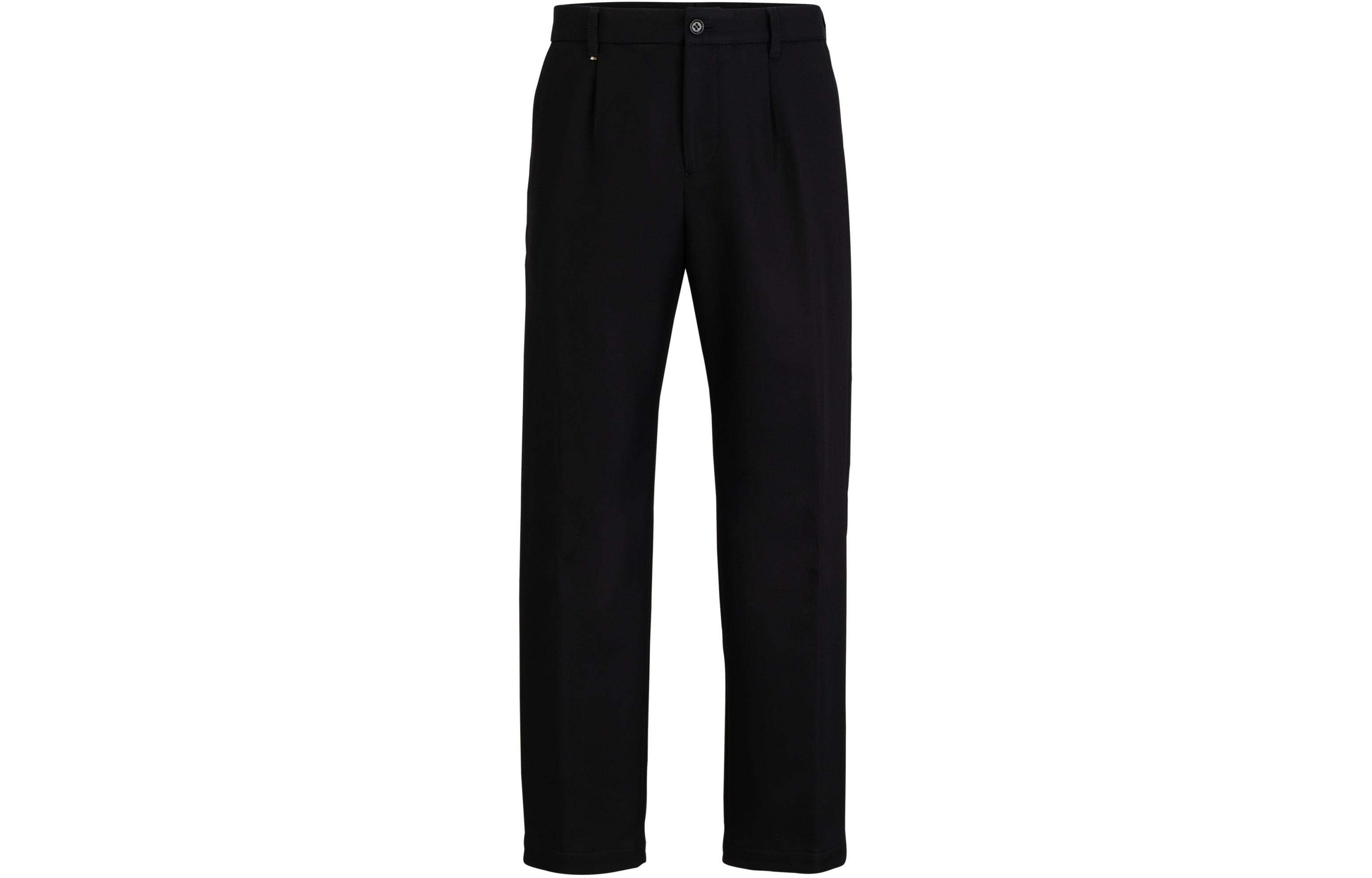 

HUGO BOSS Прямые брюки из хлопка повседневные мужские black