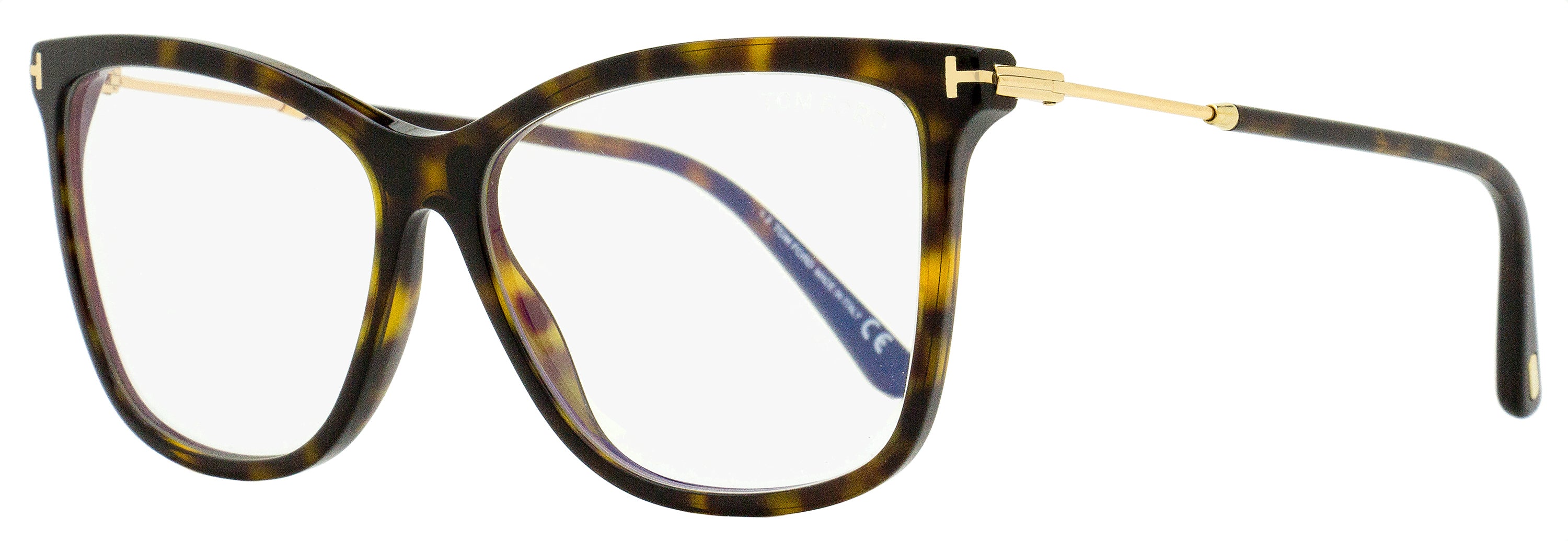 

Женские магнитные очки-клипсы Tom Ford TF5824B 052 Гавана/золото 56 мм
