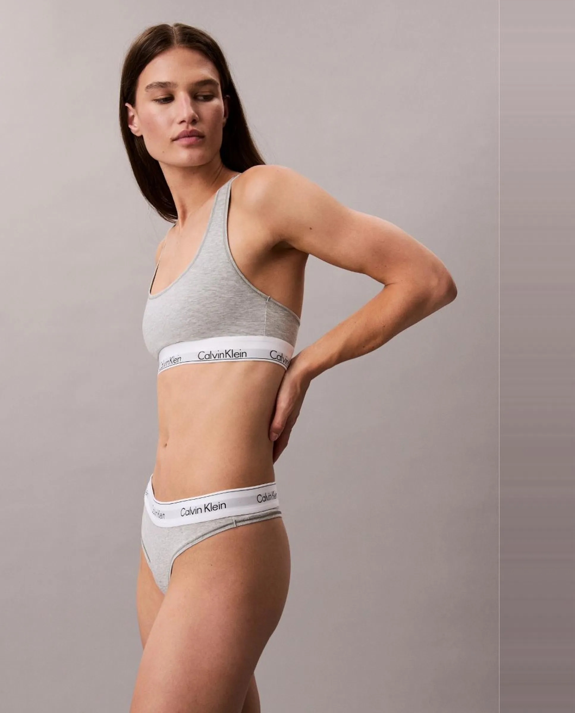 Женские трусы-танга ICON COTTON MODAL Calvin Klein, серый — фото 3