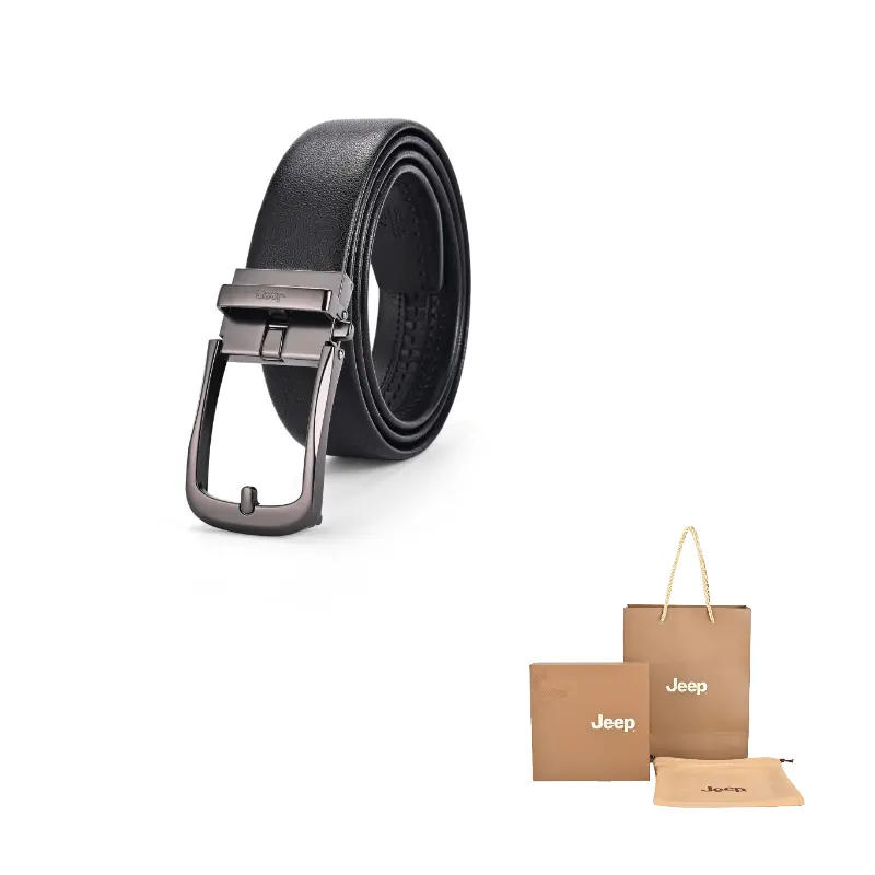 

Jeep Ремень мужской из коровьей кожи Black 3,55 см