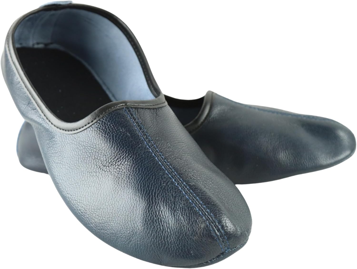 

Домашние кожаные тапочки Akdam Mens Indoor, традиционные бабуши, мокасины, темно-синий