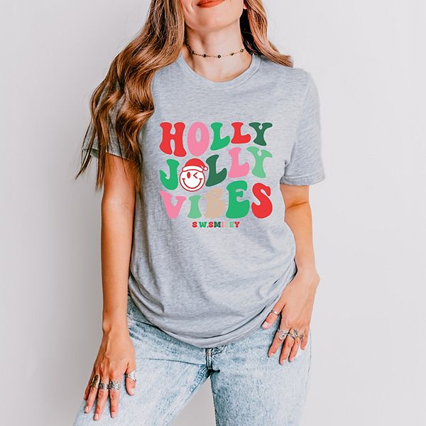 

Футболка с принтом SWSmiley holly jolly vibes smile Simply Sage Market, Heather Grey, Серый, Футболка с принтом SWSmiley holly jolly vibes smile Simply Sage Market, Heather Grey