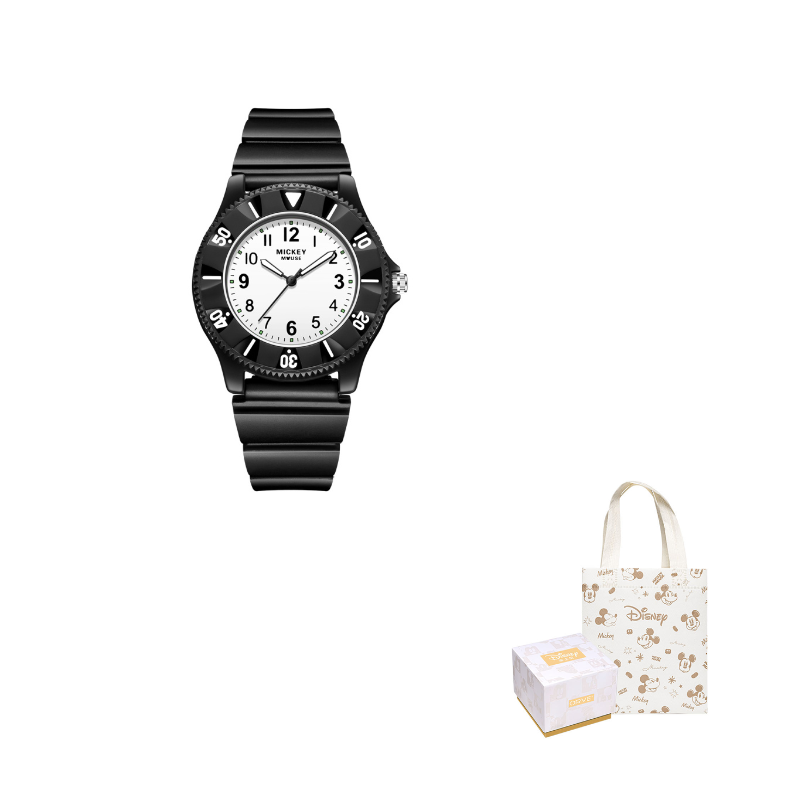

Disney Часы Quartz Movement TPU Strap Watch Unisex Black Dial