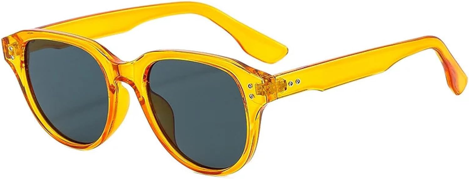 

Солнцезащитные очки с защитой UV400 | Круглая овальная оправа, линзы конфетного цвета | Для женщин и мужчин, для занятий спортом на открытом воздухе и вождения DSVIGF, Yellow Grey