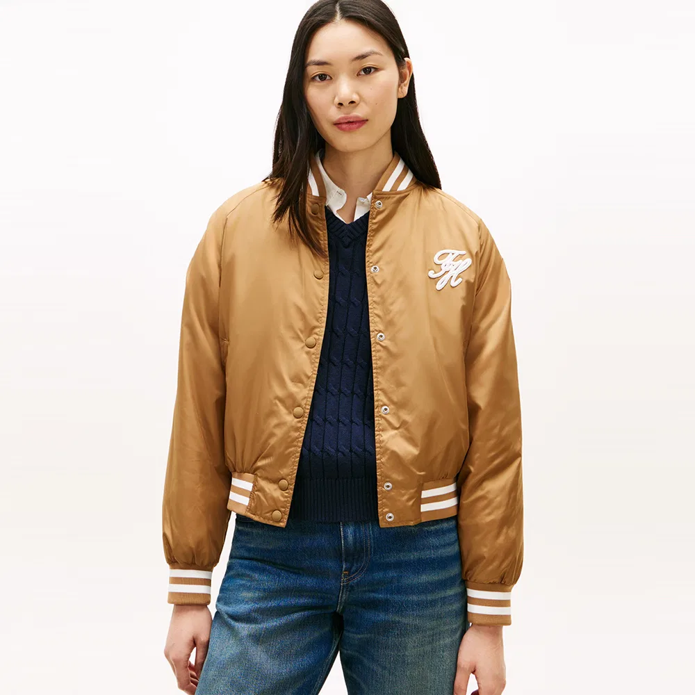Женская куртка-бомбер Tommy Hilfiger Women, тёмно-коричневая