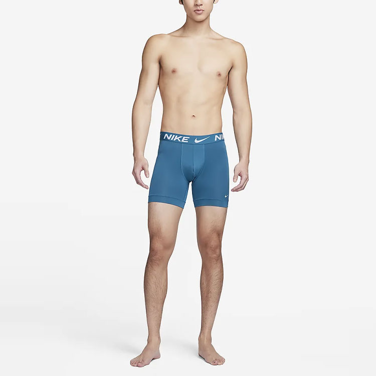 Dri FIT Essential Boxer Briefs Мужские 3 шт Nike, 3 Pack (Dynamic синий/Industrial синий/темно-синий/белый) — фото 3