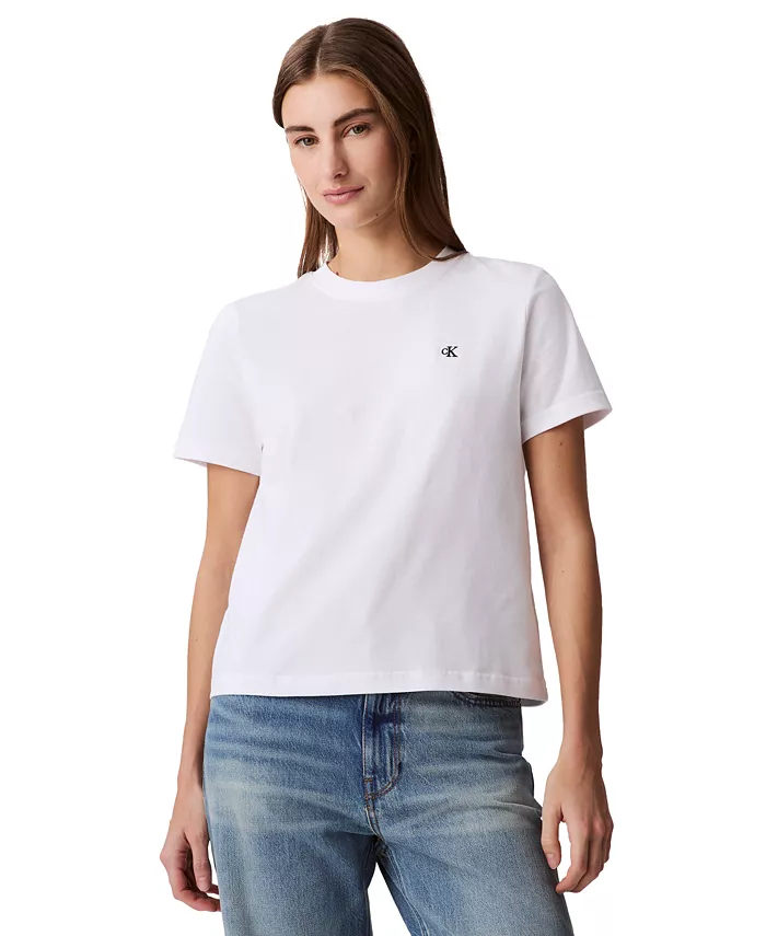 

Женская хлопковая футболка с логотипом Archive Calvin Klein Jeans, белый