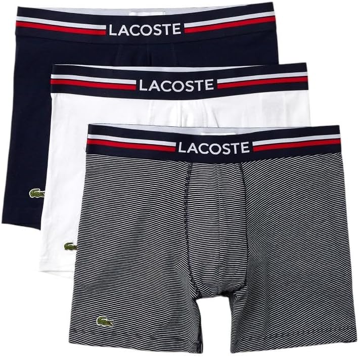 

Lacoste мужские боксеры Essential 3 Pack Allover Croc, Navy Blue/White