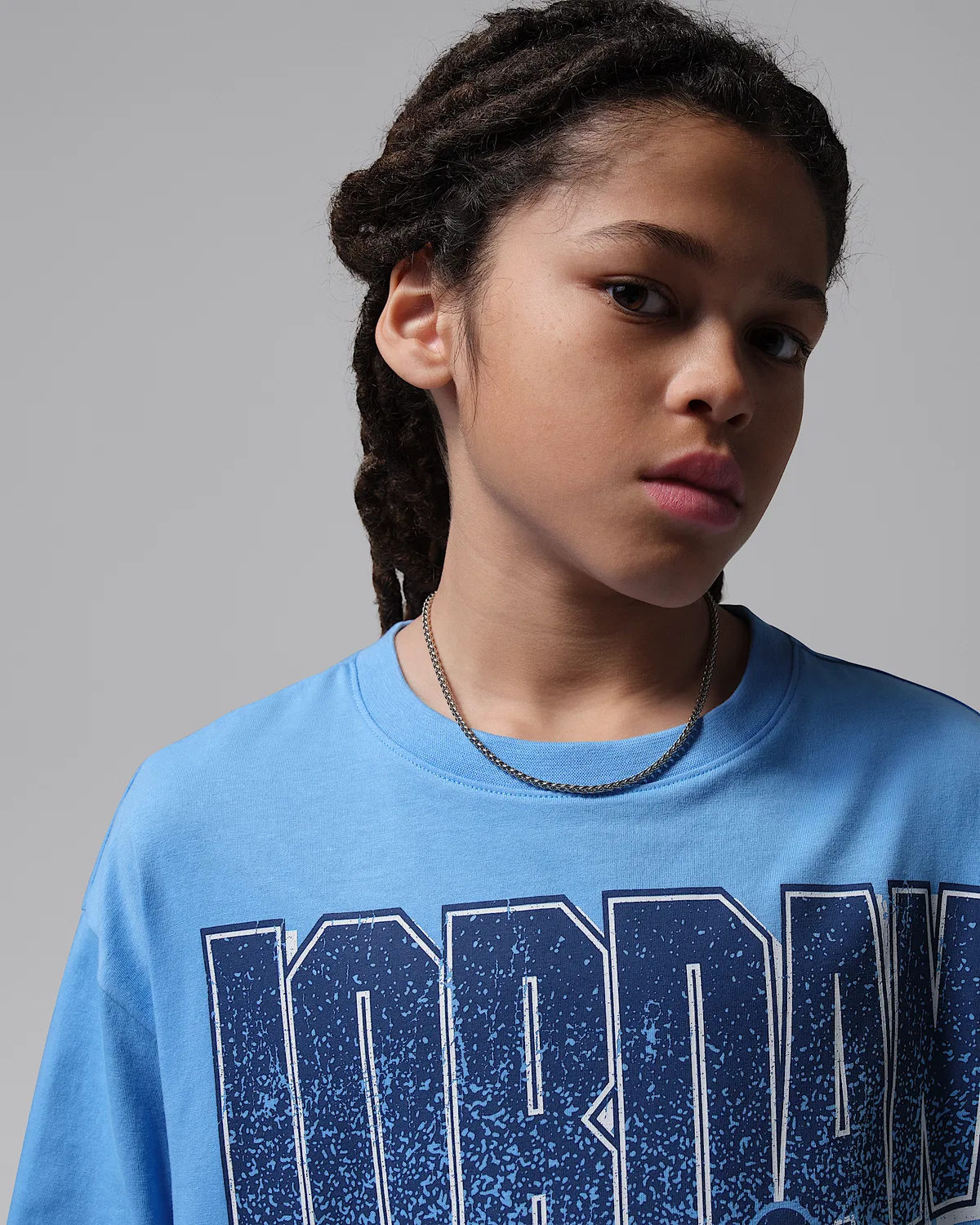 Детская футболка AJ11 University Blue Retro GOAT T-Shirt Jordan, University Blue — фото 3