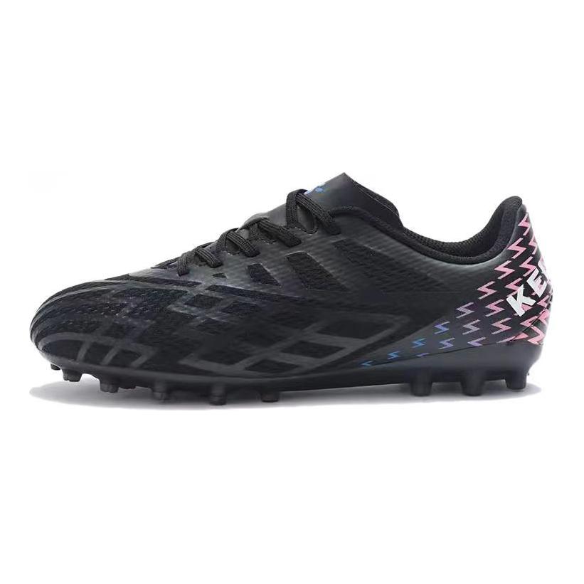 KELME Скользоустойчивые износостойкие низкие детские футбольные бутсы black red kids — фото 3