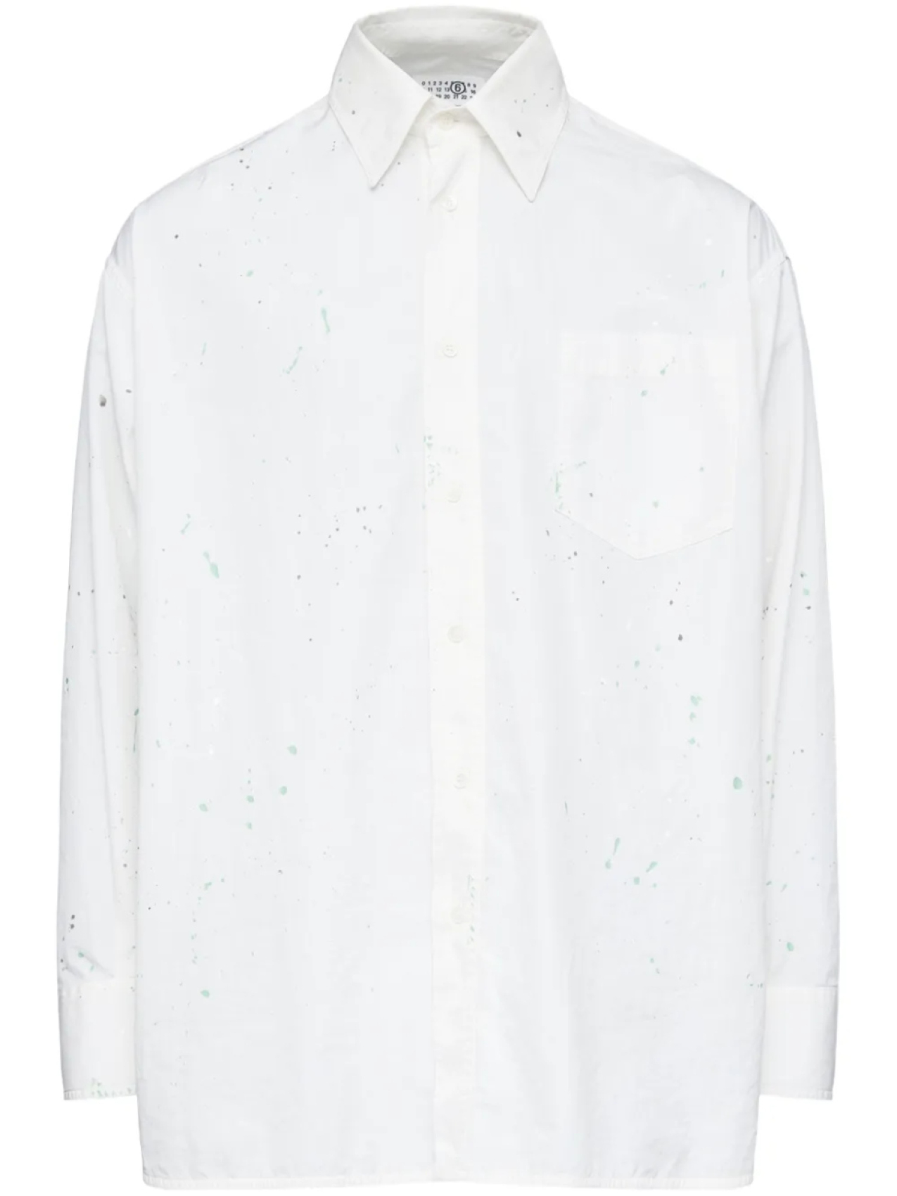 

Рубашка с эффектом разбрызганной краски MM6 Maison Margiela, белый