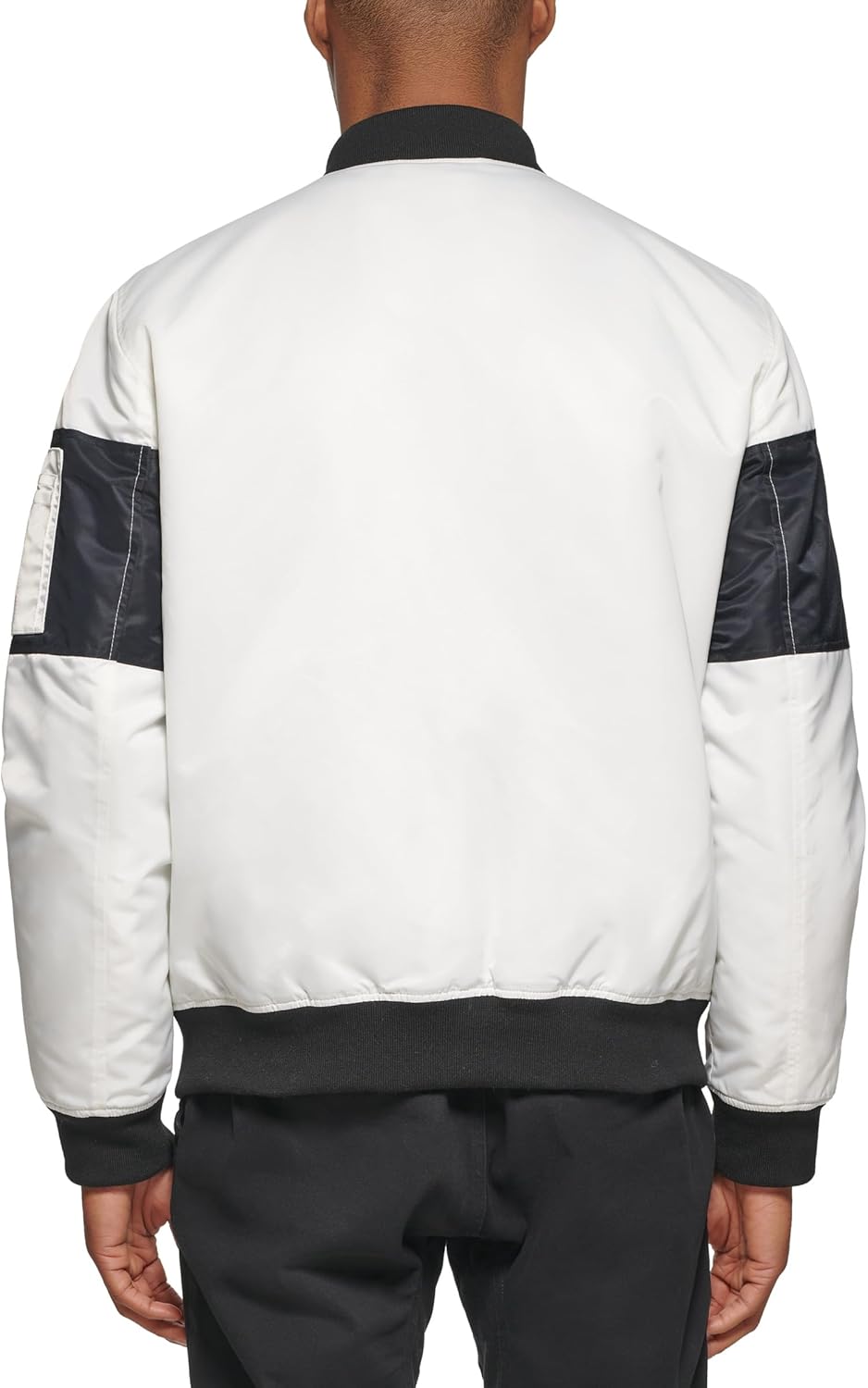 Мужская куртка-бомбер Tommy Hilfiger Flight с контрастными рукавами, White — фото 4