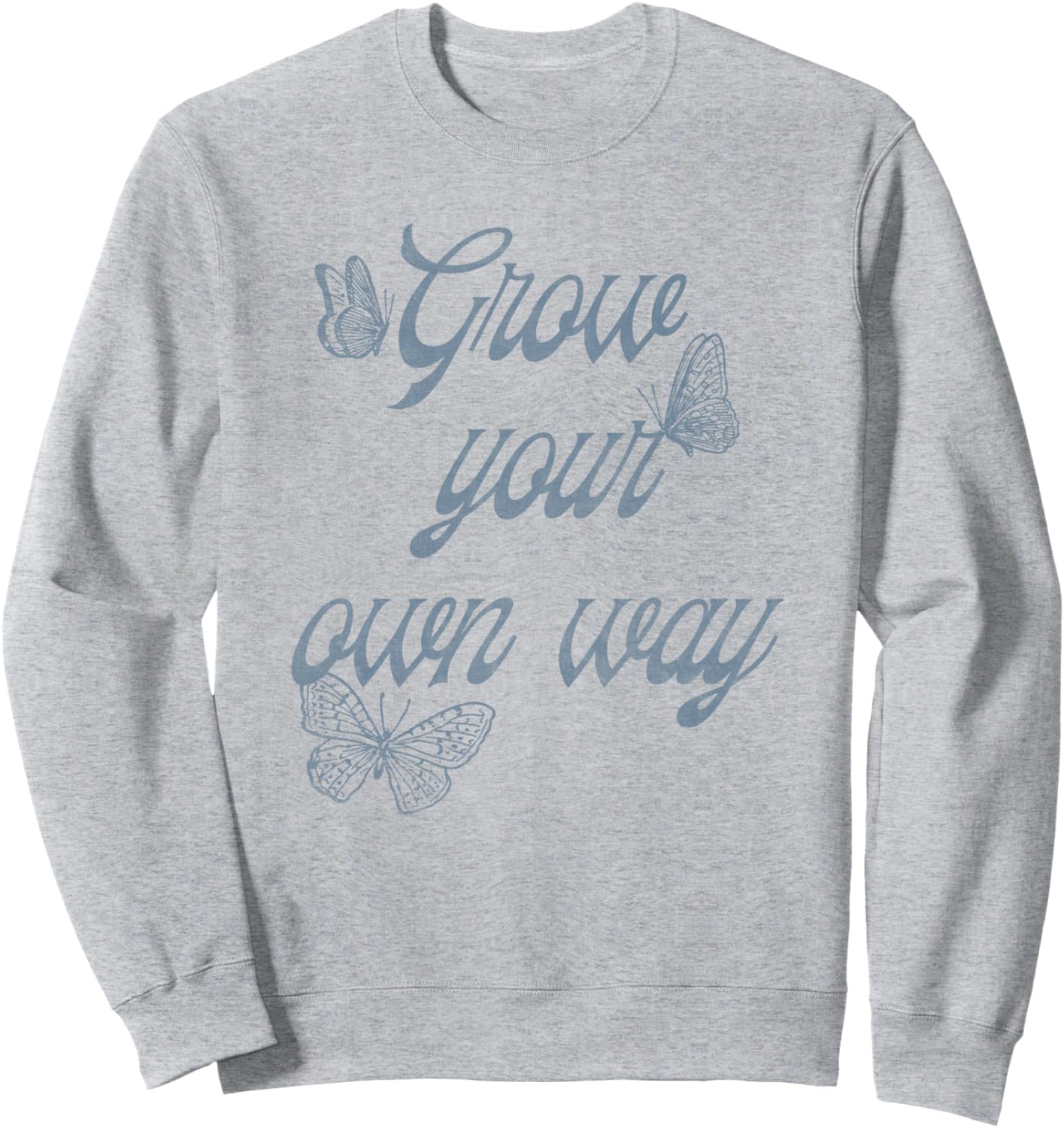 

Толстовка с надписью «Вырасти сам» (синий курсивный текст) и контуром синей бабочки Trendy Apparel